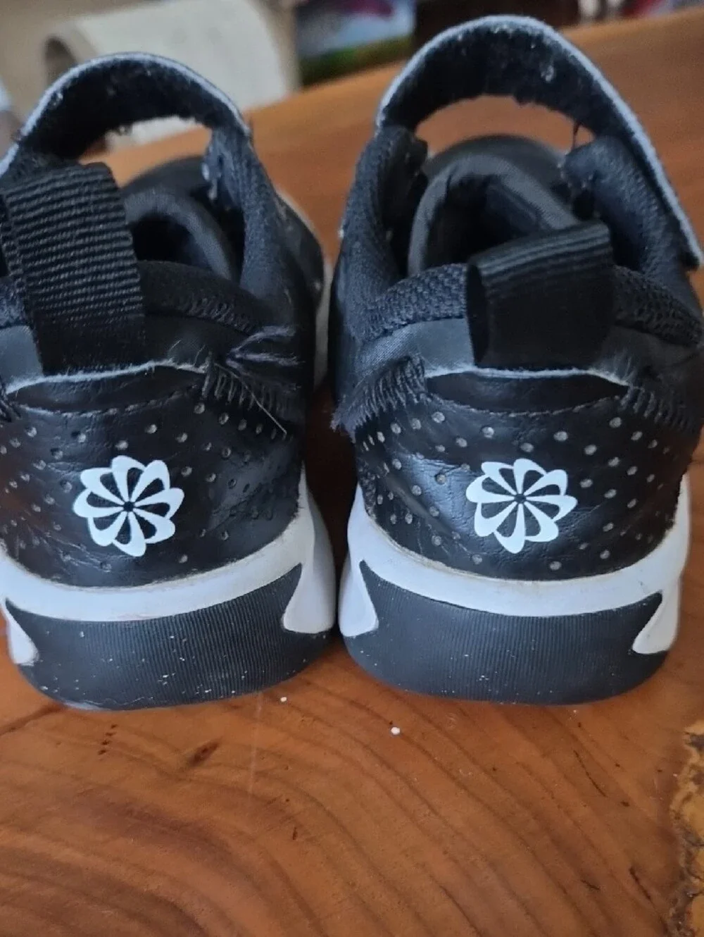 Nike Kids Black and White Velcro Athletic Sneakers